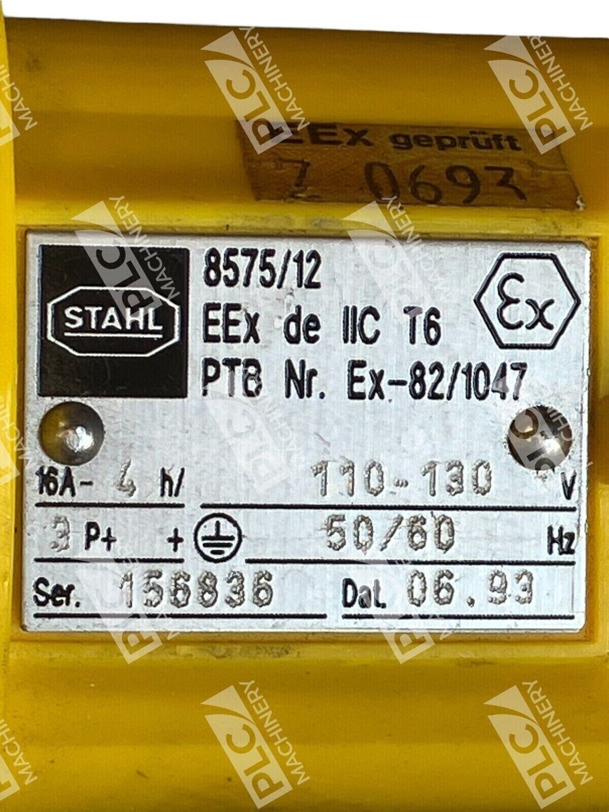 Stahl Plug 110-130V 3P+ 50/60Hz PTB Nr. Ex-82/1047 EEx de IIC T6 8575/12 - Image 4