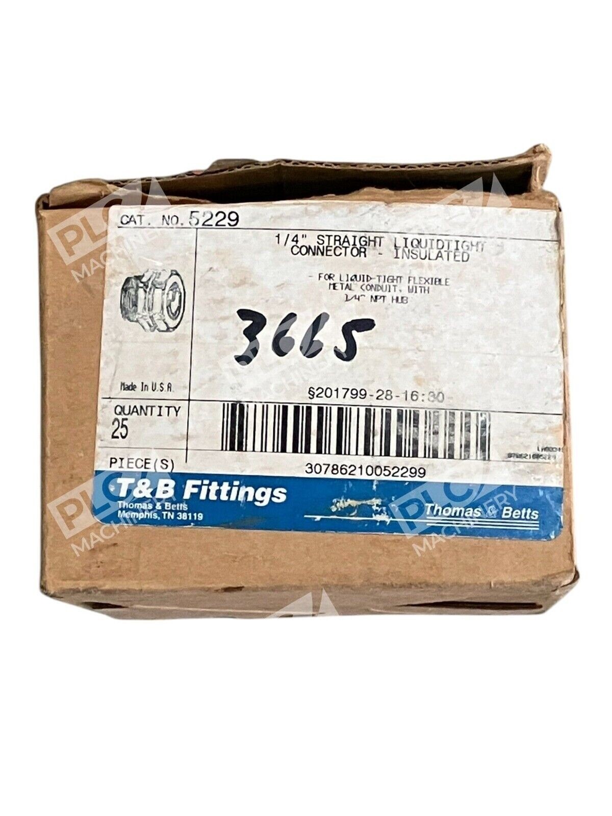 Thomas Betts T&B Fittings 1/4" Straight Liquidtight Insulated 5229 (Box of 22)
