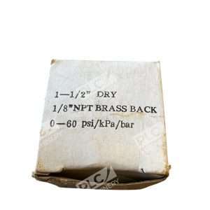 1 12 DRY 18 NPT Brass Back 0 60 PSIKPABAR GAUGE