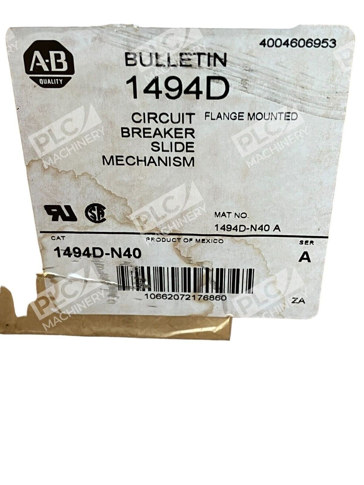 Allen Bradley 1494D-N40 /A Circuit Breaker Slide Mechanism - Image 4