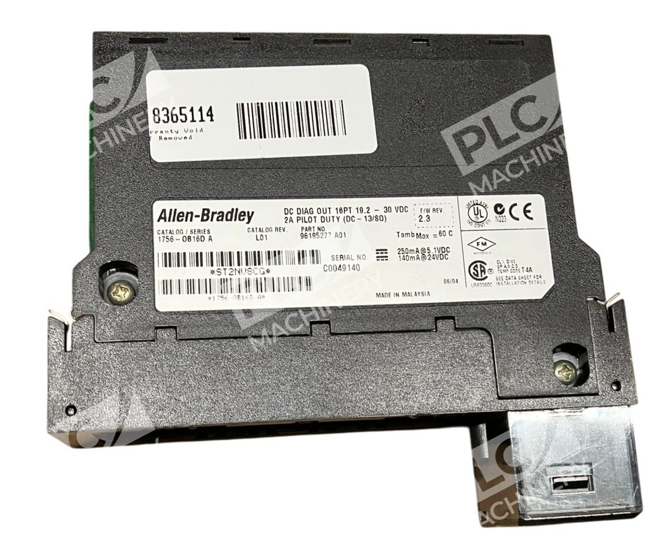 Allen Bradley AB DC Diag Out 16Pt 19.2-30VDC 2A Pilot Duty 1756-OB16D /A Rev L01