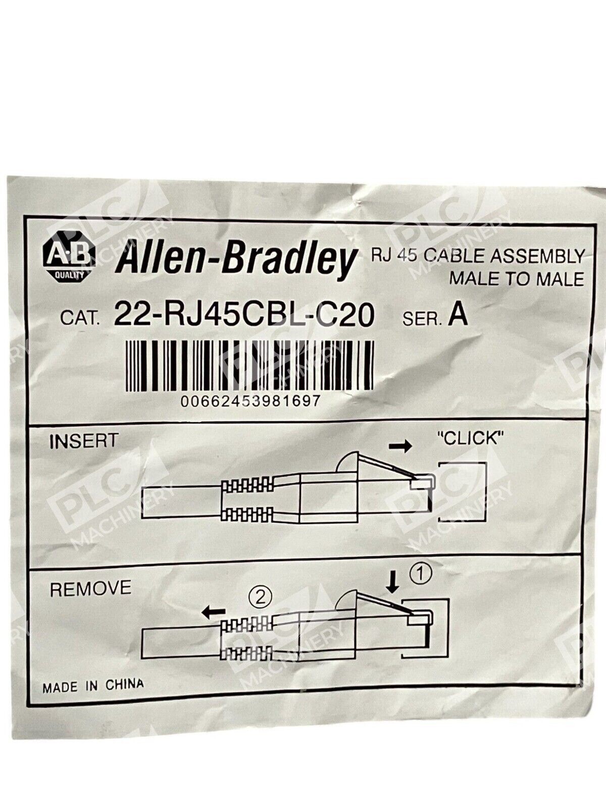 Allen Bradley RJ45 Cable Assembly Male to Male 22-RJ45CBL-C20 /A - Image 3