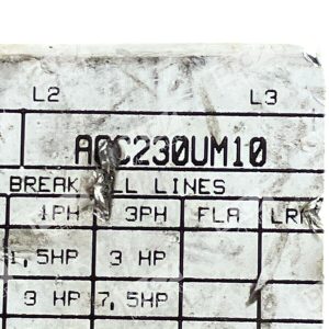 Arrow Hart Controls 35A 600VAC Contactor ACC230UM10 227028636812