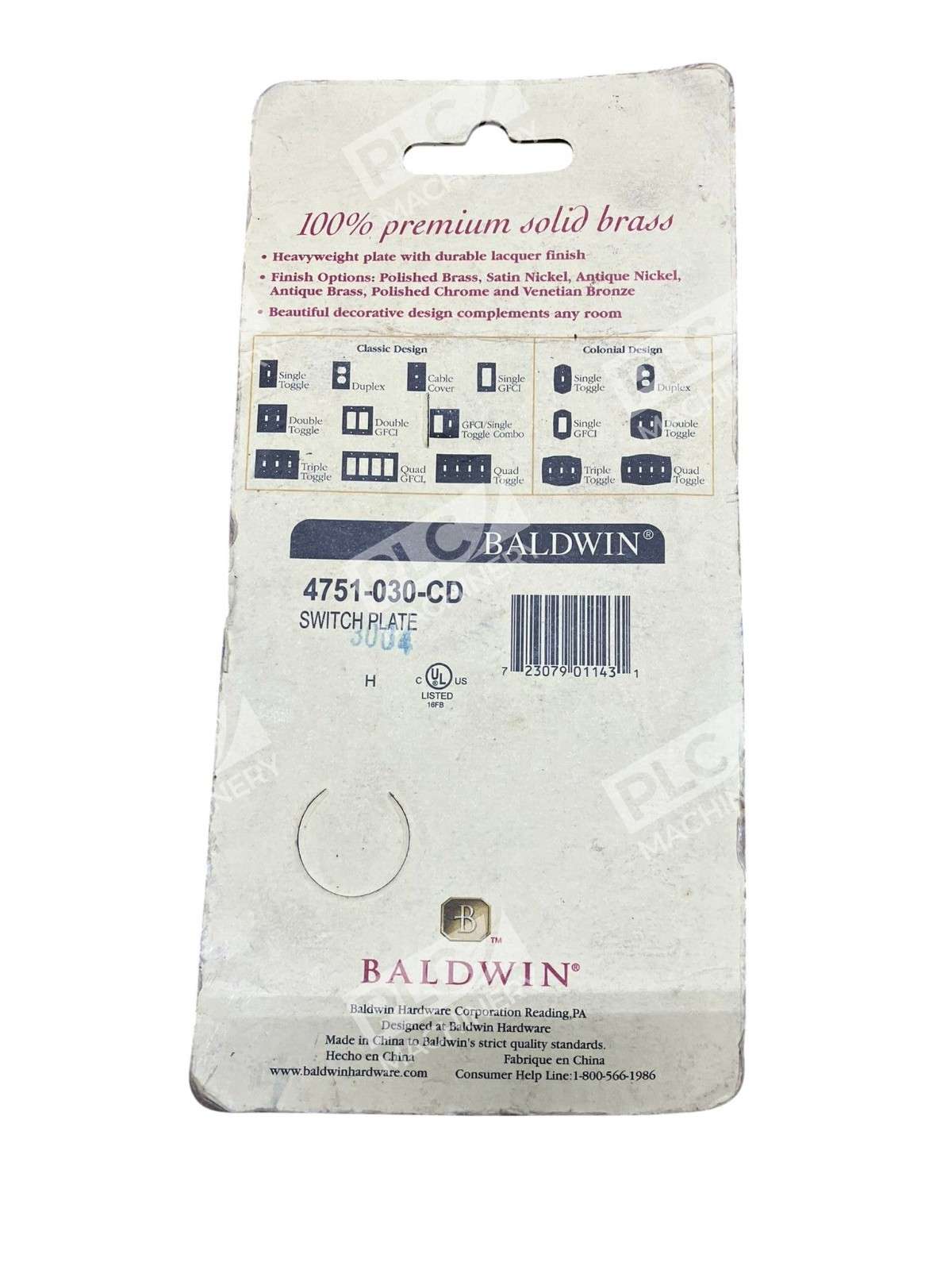 Baldwin 4751-030-CD Classic Toggle Switch Plate Polished Brass Solid Brass - Image 3