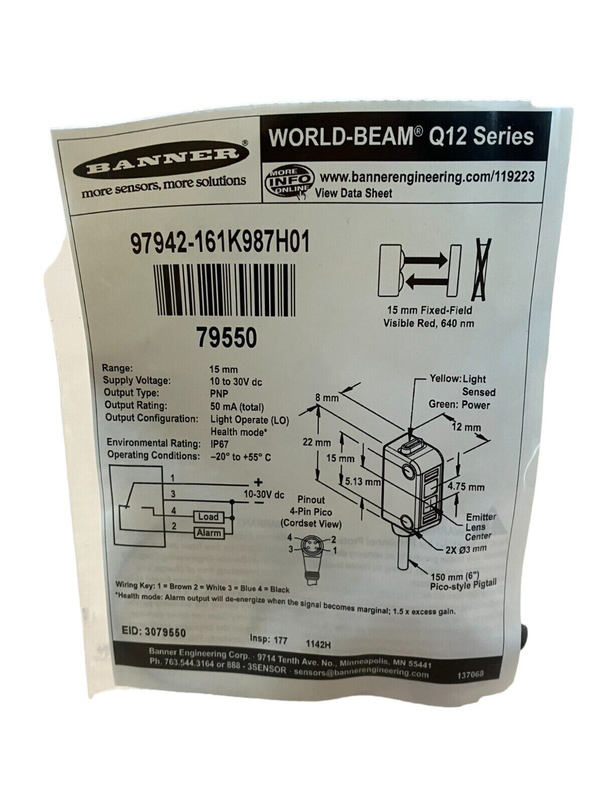 Banner Q12AP6FF15Q World-Beam Q12 - Image 3