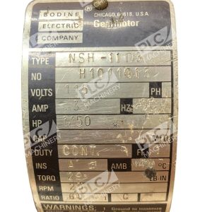 Bodine Electric NSH 11D3 Gearmotor H1011013 150HP 226988634922