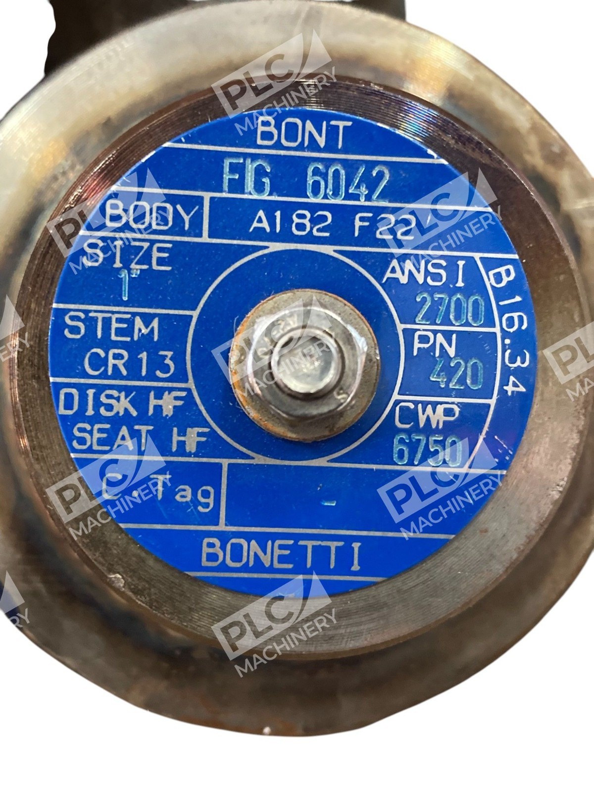 Bonetti Bont Body A182 F22 Size 1" Stem CR13 B16.34 420 6750 2700 FIG 6042 - Image 4