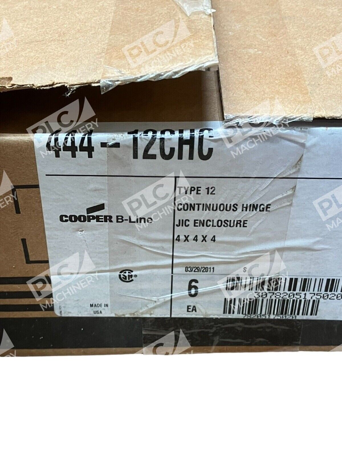 Cooper B-Line 444-12CHC Type 12 Continuous Hinge JIC Enclosure 4x4x4 (Box of 6) - Image 3