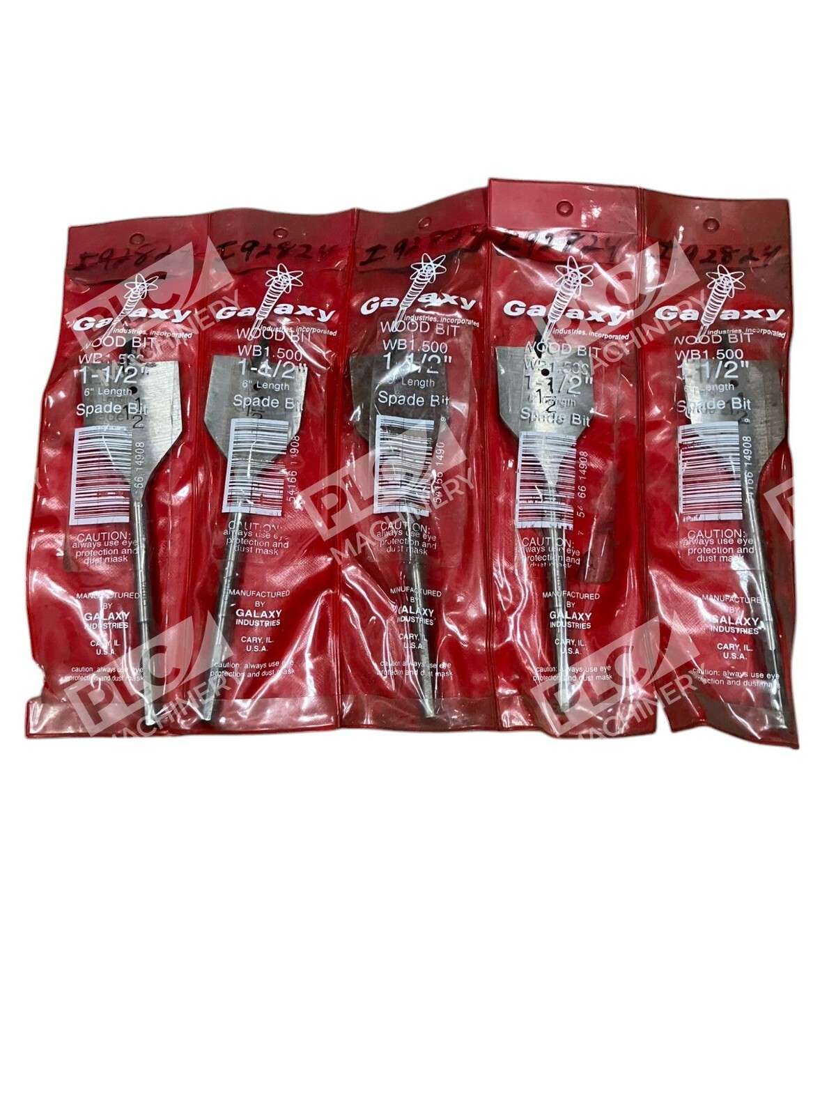 Galaxy 6" Length 1-1/2" Spade Bit Wood Bit WB1.500 (lot of 5)