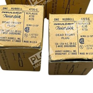 Hubbell 15A 125V AC/DC 3W Insulgrip Twist Lock Dead Front Plug 4720-C (lot of 2)