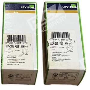 Leviton 2P 3W 20A-125V BlackSingle Lock Ground Receptacle 2310 (lot of 2)