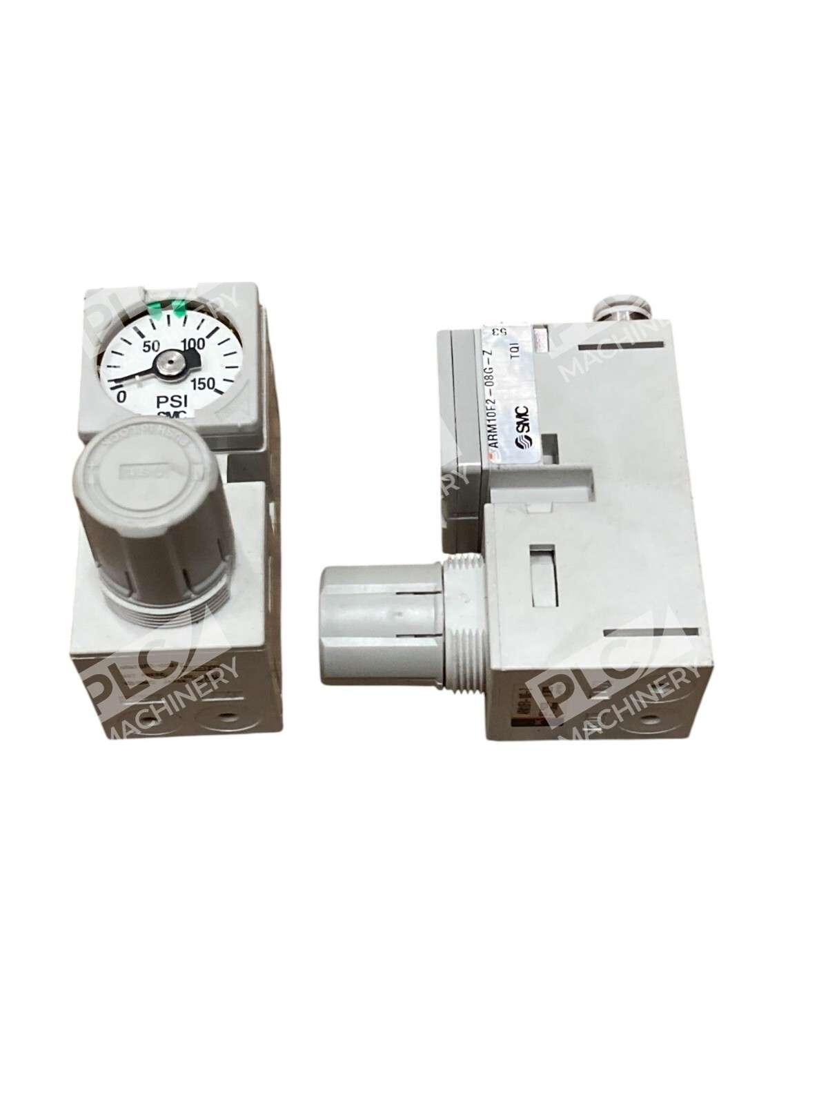 Lot of 2 SMC ARM10F2-08G-Z Compact Manifold Regulator w/ Backflow & Manual Valve