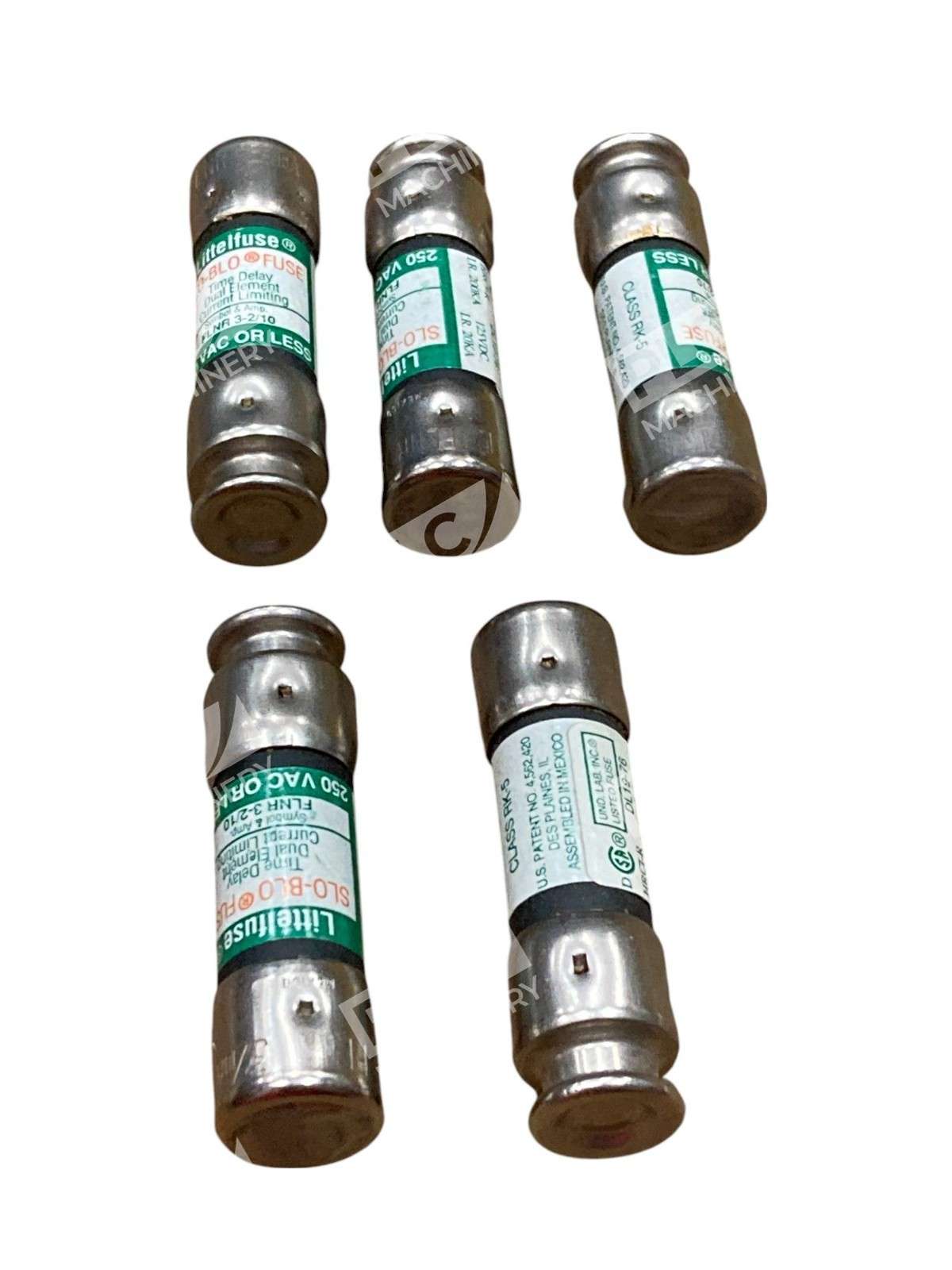 Lot of 5 Littelfuse FLRN 3-2/10 Dual Element Time-Delay Fuse