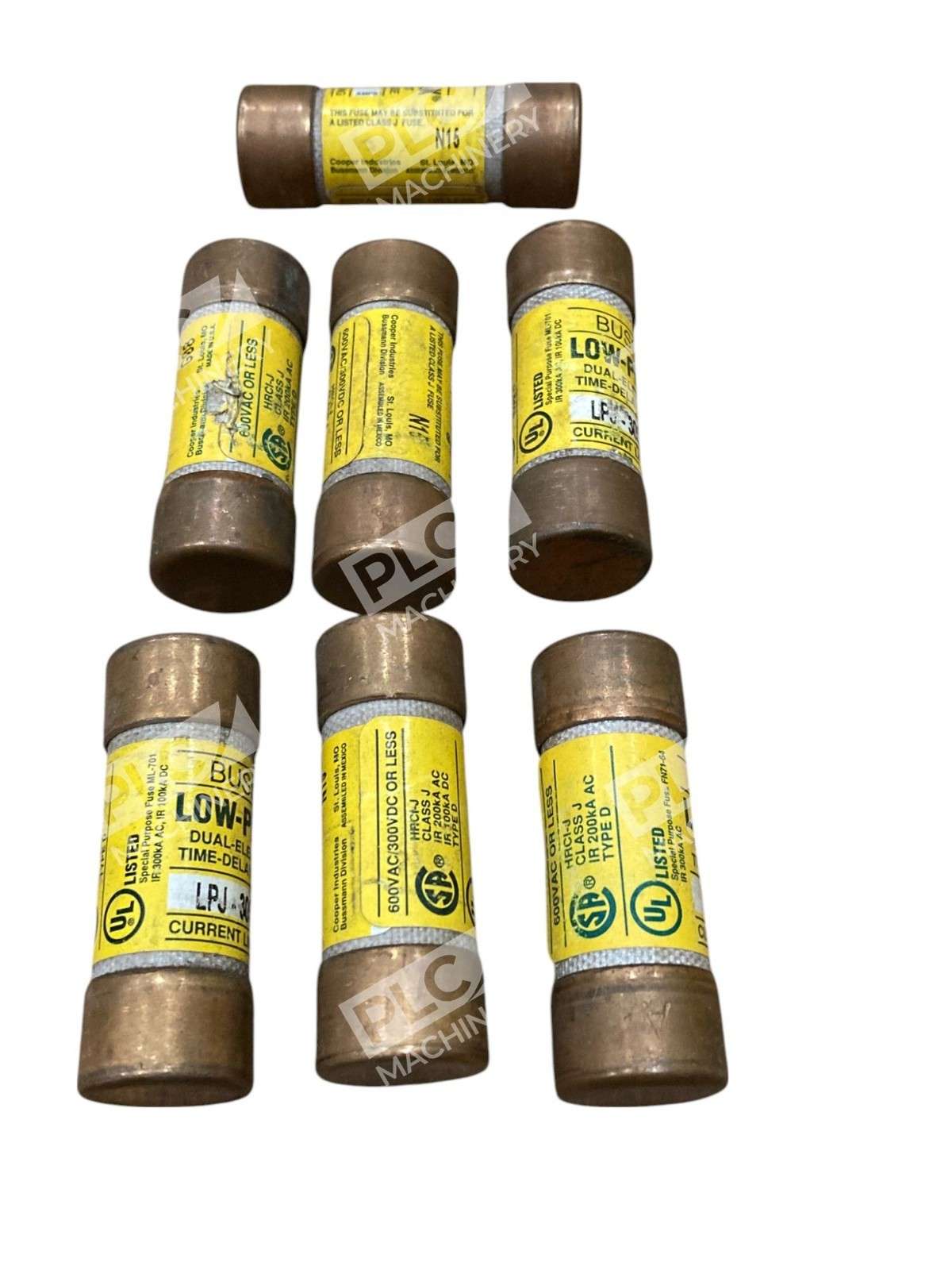Lot of 7 Bussmann LPJ-30SP Dual Element Time-Delay Fuse