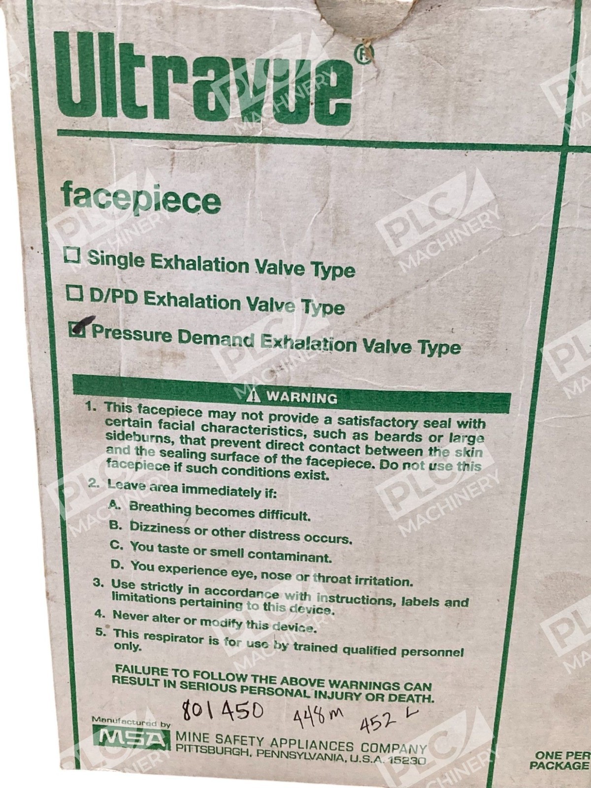 MSA 471373 Pressure Demand Exhalation Valve Type Facepiece Ultravue - Image 3
