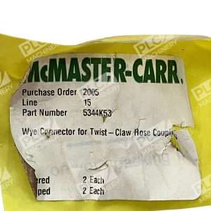 McMaster Carr Wye Connector 5344K53 for Twist Claw Couplings Line 15