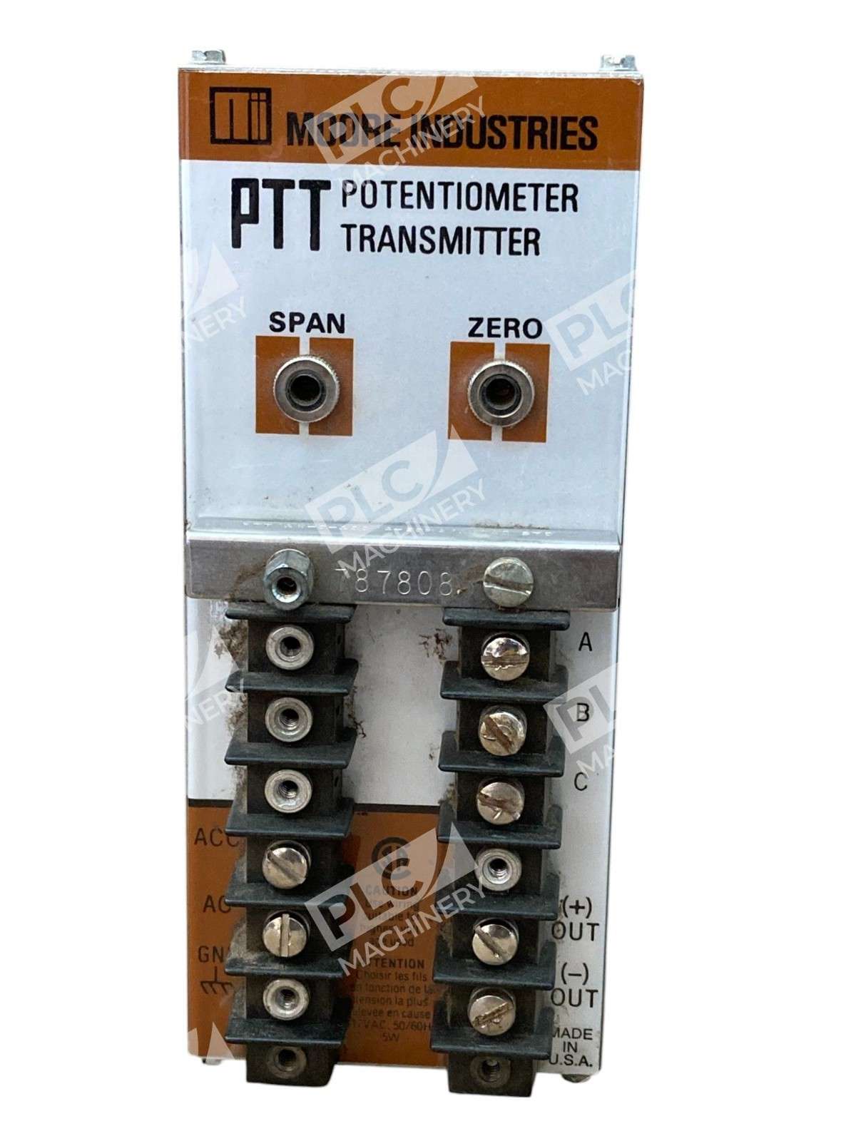 Moore Industries PTT PTT/1K-0-100/4-20MA/117AC STD Potentiometer Transmitter