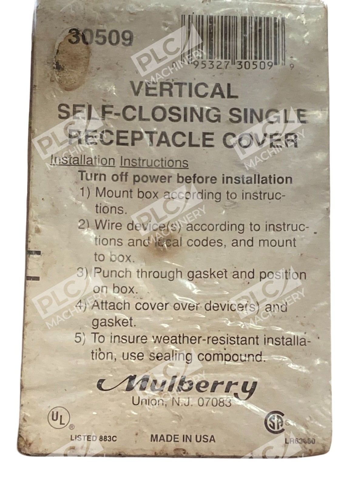 Mulberry 30509 Vertical Self-Closing Single Receptacle Cover Weatherproof - Image 5
