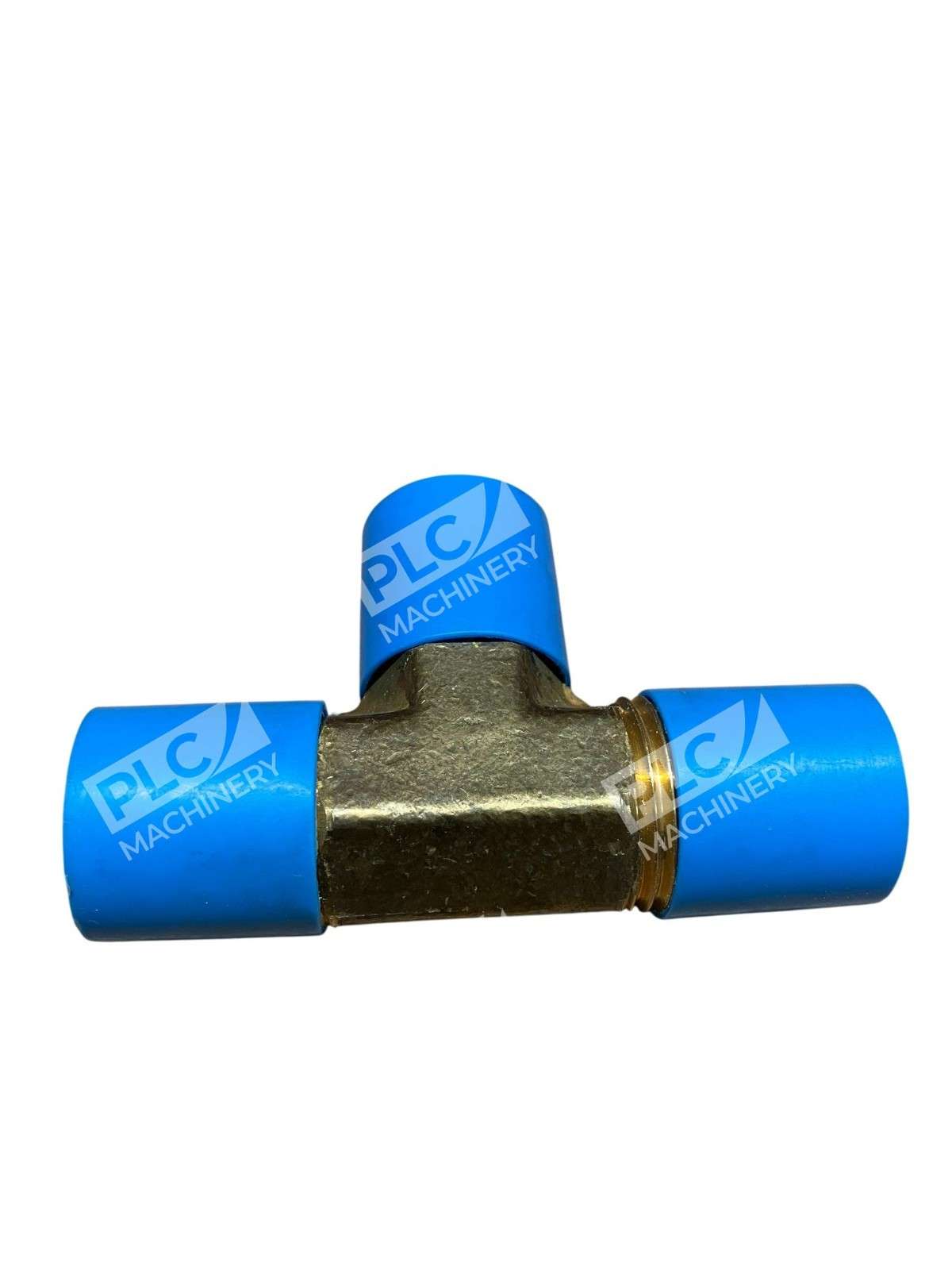 Niagara 201 Brass T-Fitting Connector with Blue Caps Hydraulic/Pneumatic Adapter