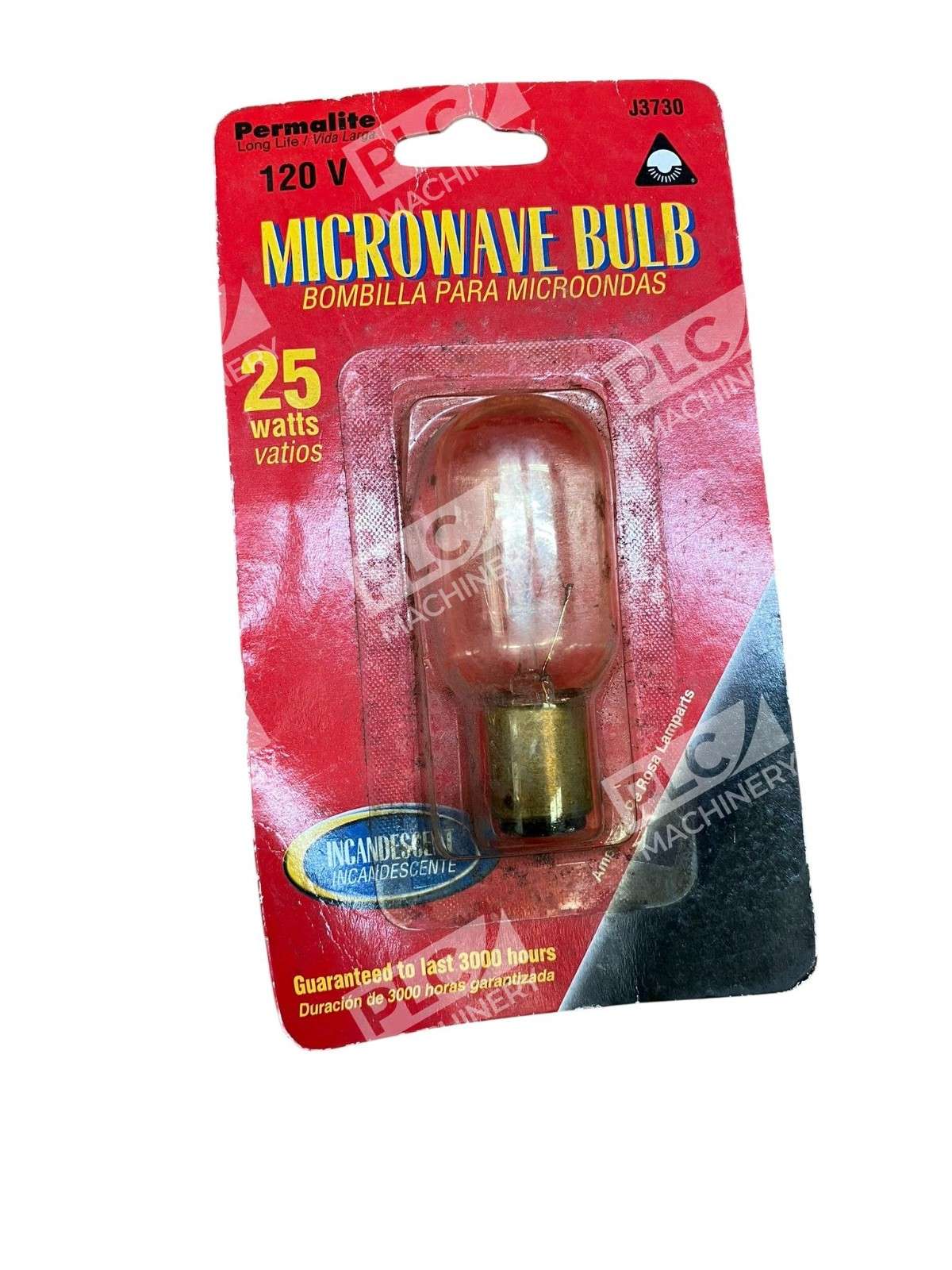 Permalite J3730 Microwave Oven Appliance Light Bulb 120V 25W Incandescent