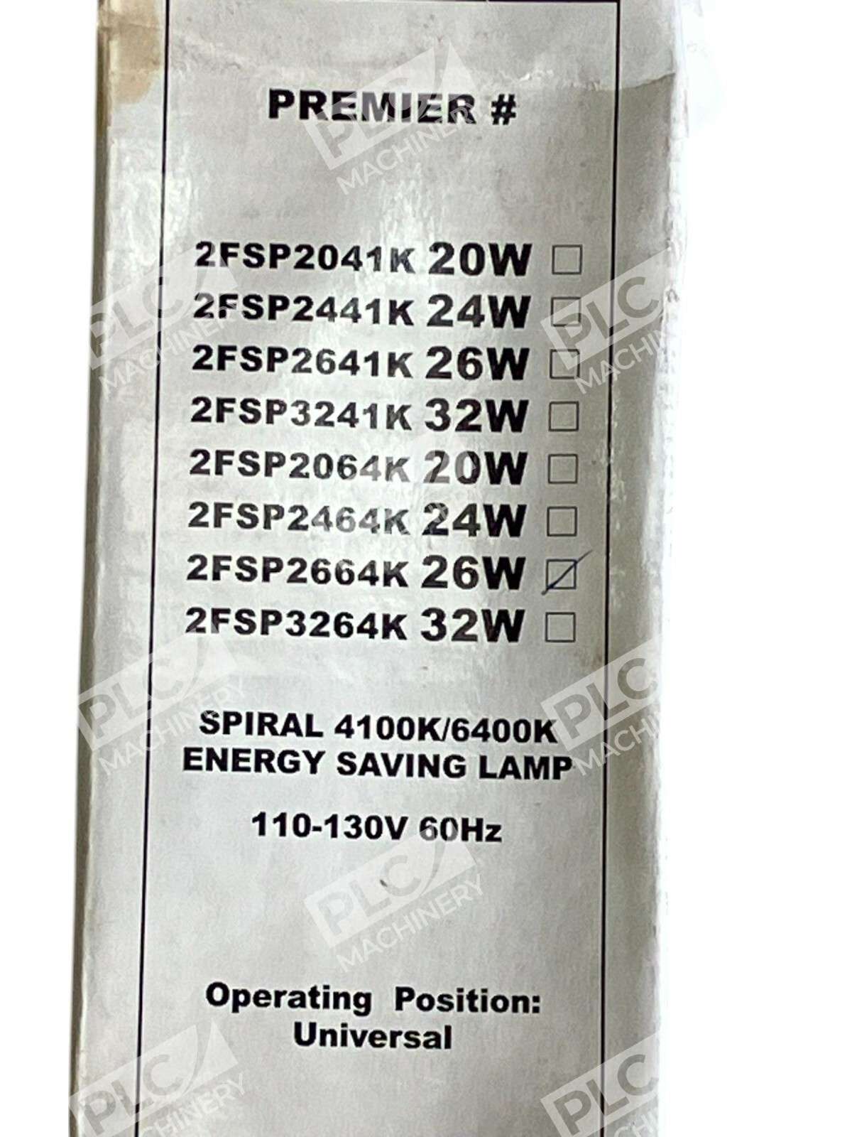 Premier Spiral 4100K/6400K 110-130V 60Hz Energy Saving Lamp 2FSP2664K 26W - Image 3