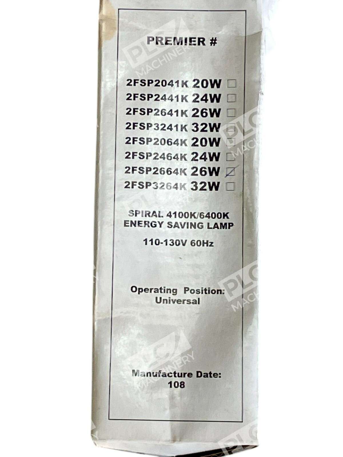 Premier Spiral 4100K/6400K 110-130V 60Hz Energy Saving Lamp 2FSP2664K 26W - Image 4