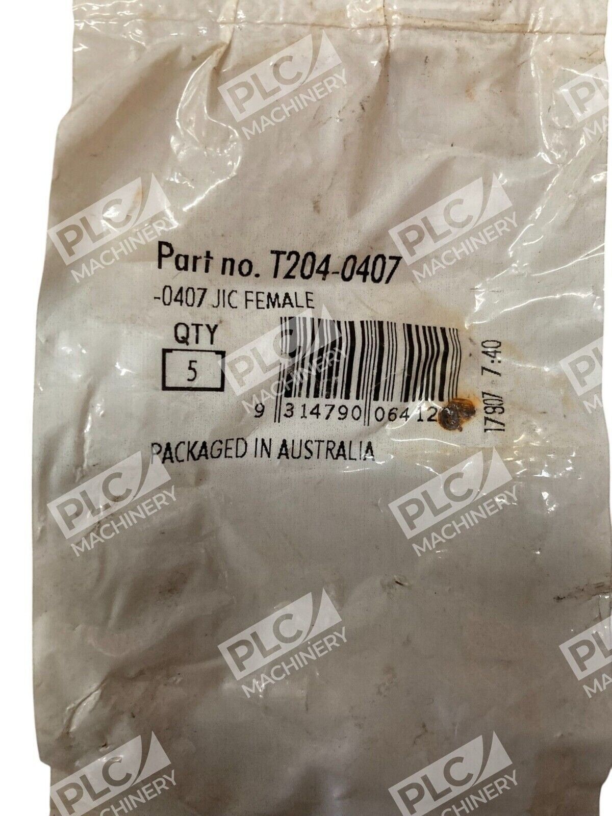 Ryco Hydraulics -0407 JIC Female Hose End Straight T204-0407 (Bag of 5) - Image 3