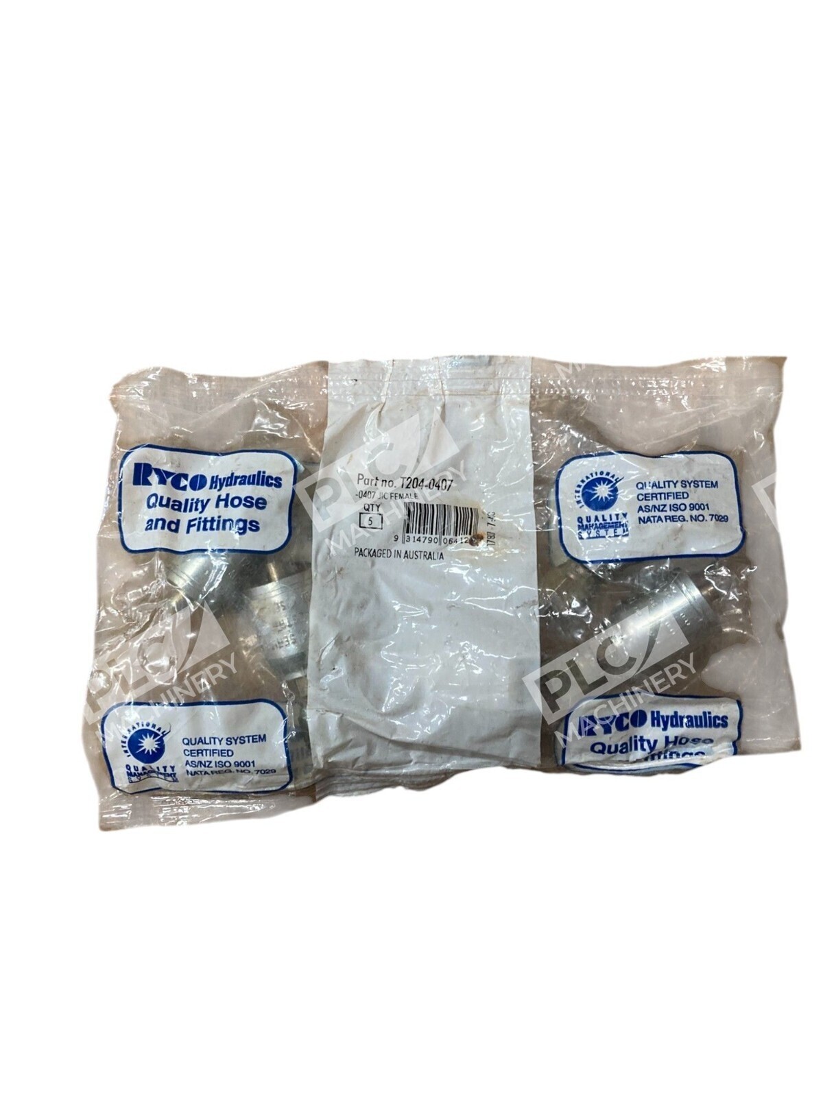 Ryco Hydraulics -0407 JIC Female Hose End Straight T204-0407 (Bag of 5)