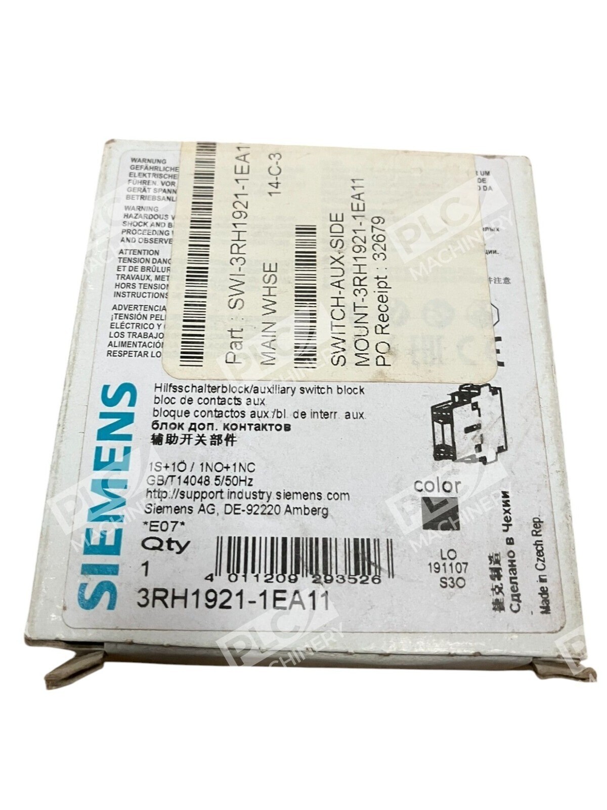 Siemens Auxiliary Contact Switch Block 3RH1921-1EA11