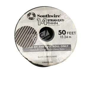 Southwire THHN 14 Str Cu Bk 50SpC 14 AWG THHN Stranded Copper Wire 600V 50ft 297838983012