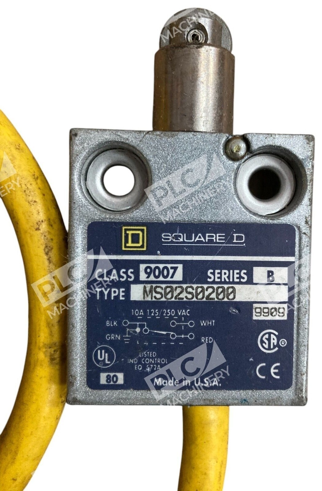 Square D 10A 125/250VAC 9909 Series B Limit Switch 9007-MS02S0200 - Image 3