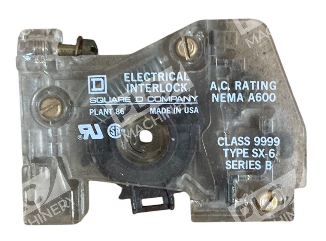 Square D AC Rating NEMA A600 Plant 86 Electrical Interlock 9999-SX-6 /B