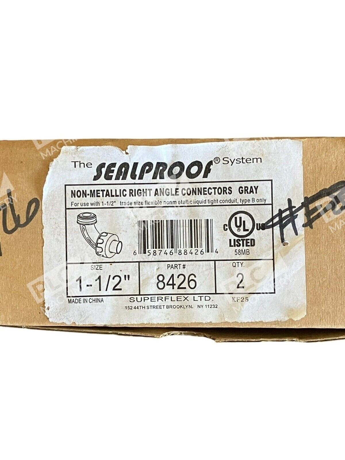The Sealproof System 1-1/2" Right Angle Connectors Grey 8426 (Box of 2) - Image 3