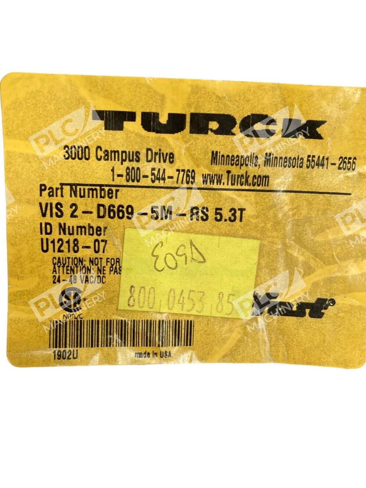 Turck VIS2-D669-5M-RS5.3T U1218-07 - Image 3
