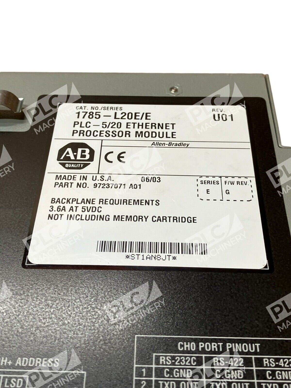 Allen Bradley 1785-L20E /E PLC-5/20 Ethernet Processor Module - Image 3