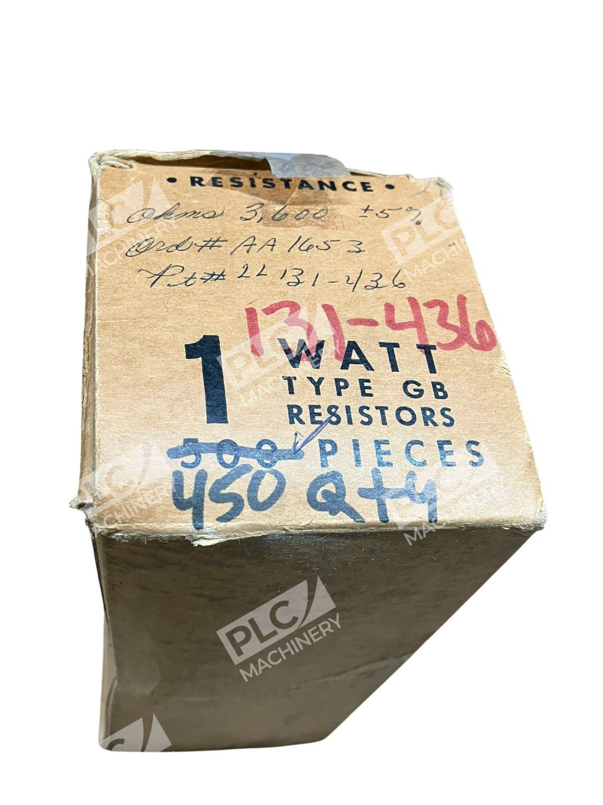 Allen-Bradley 22131-436 Type GB Carbon Comp Resistor 3600Ω 1W 5% One Box of 450 - Image 5