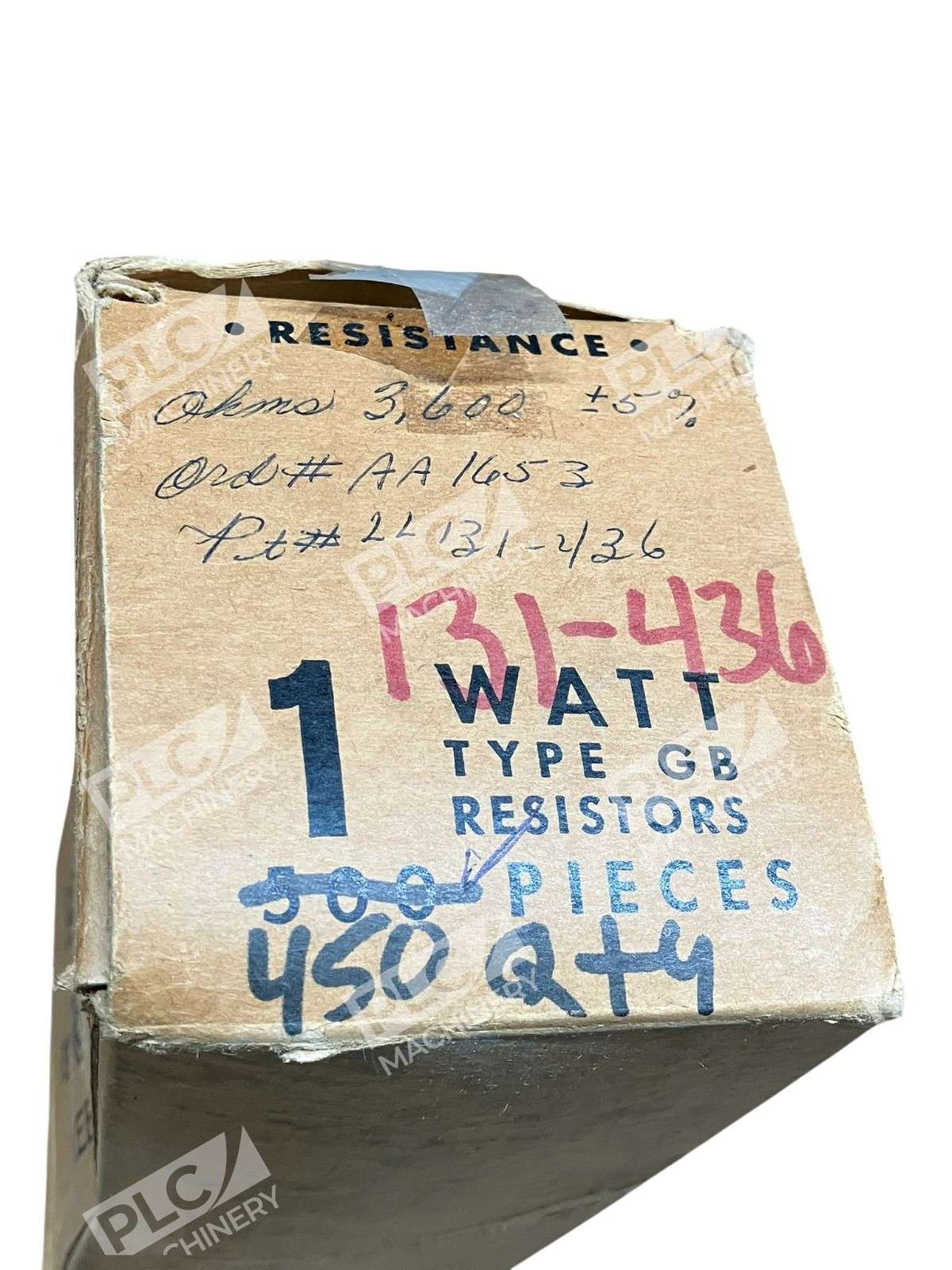 Allen-Bradley 22131-436 Type GB Carbon Comp Resistor 3600Ω 1W 5% One Box of 450 - Image 6