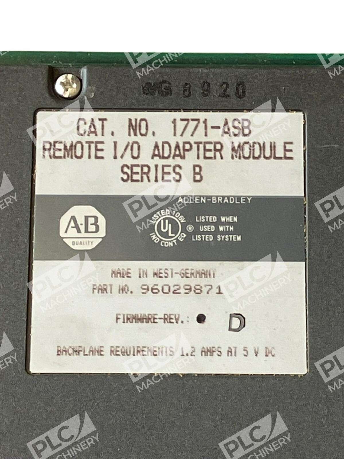 Allen Bradley AB Remote I/O Adapter Module 1771-ASB /B - Image 3