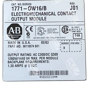Allen Bradley AB Rev J01 Electromechanical Contact Output Module 1771 OW16B 226837526653