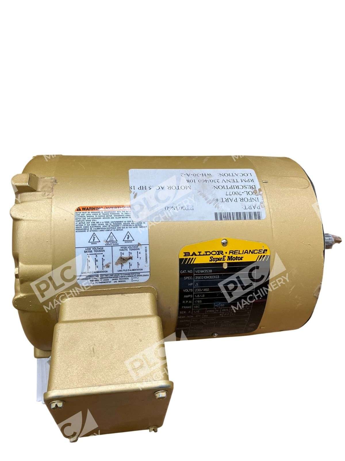 Baldor Reliance 35E010M303G3 0.5HP SuperE Motor VENM3538 - Image 8