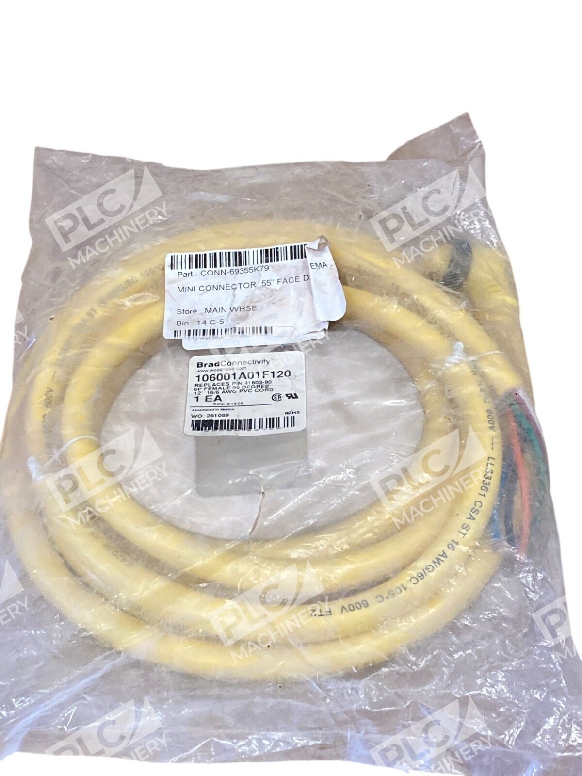 Brad Connectivity 6P Female 90Deg 12' 16/6 AWG PVC Cord 106001A01F120