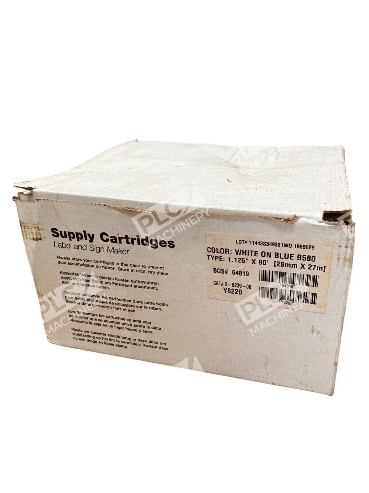 Brady 2-8239-00 White on Blue B580 1.125"X90' Tape Roll Cartridge