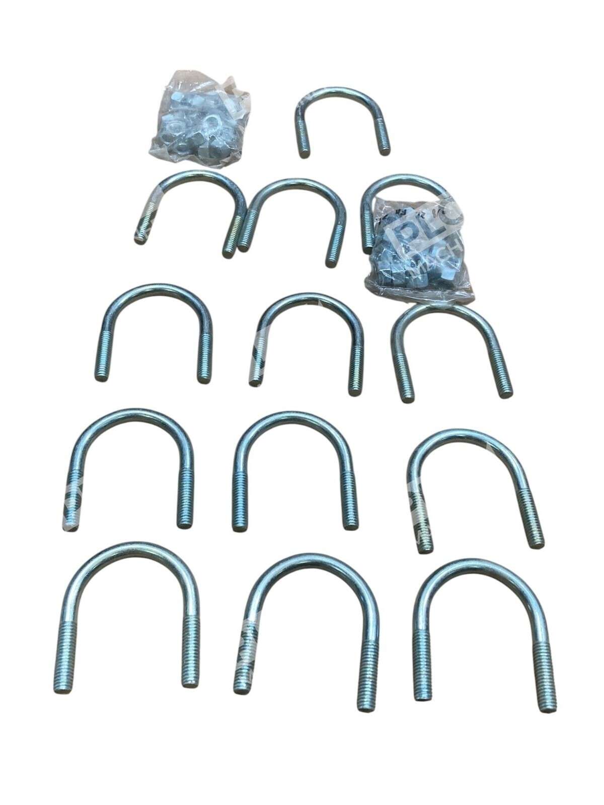 Chicago Hardware 1-1/2" 1-1/4Thread 3/8x"x2-5/6" U-Bolts W/O Plates (Box of 13)