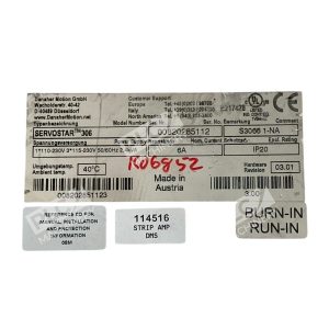 Danaher Motion GmbH S3066 1 NA Servostar306 Servo Drive Servostar 306 227034835413