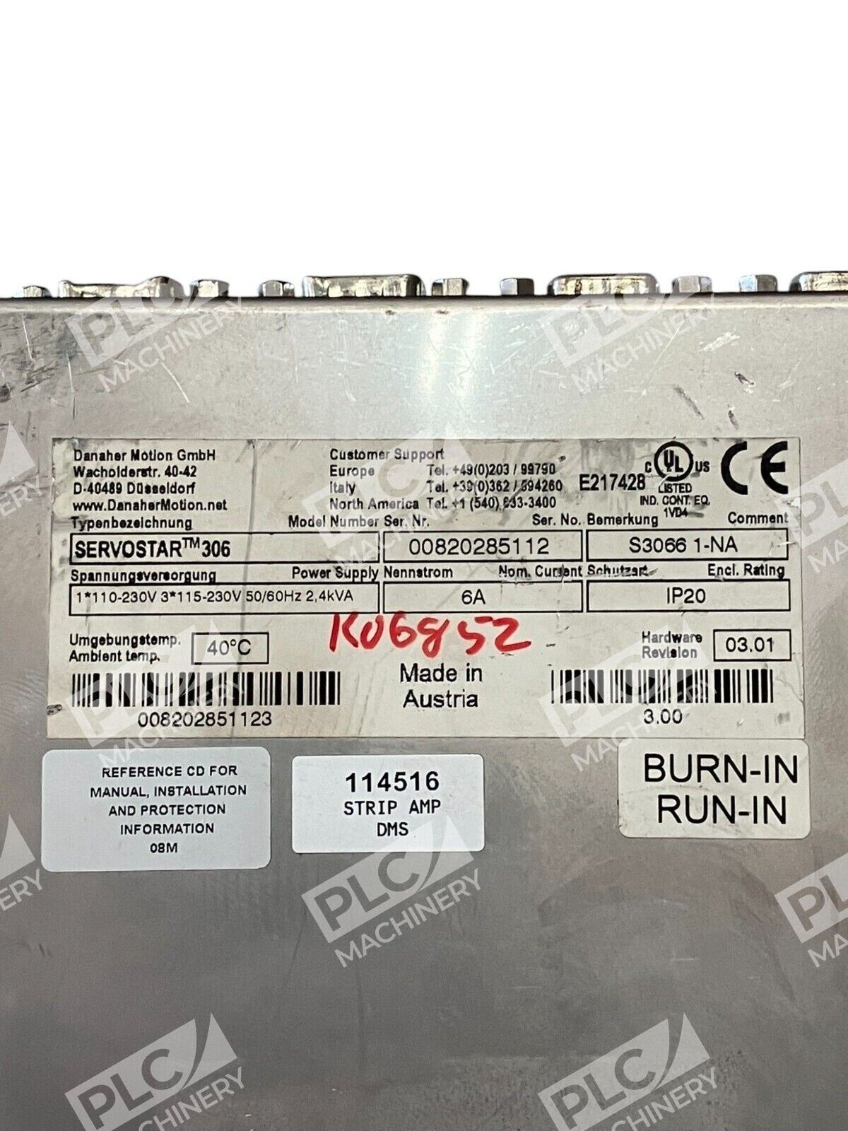 Danaher Motion GmbH S3066 1-NA Servostar306 Servo Drive Servostar 306 - Image 4