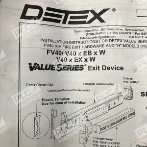 Detex Value Series Exit Device FV40 V40 x EB x W V40 x EX x W 227030100203
