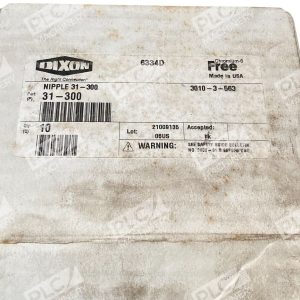 Dixon 3010 3 563 3000 Series Hydraulic Plug 38 NPT Nipple 31 300 Box of 6 226781547403