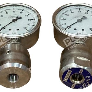 ENFM 316SS GLY 0-100PSI Pressure Gauge SN30386 (lot of 2)
