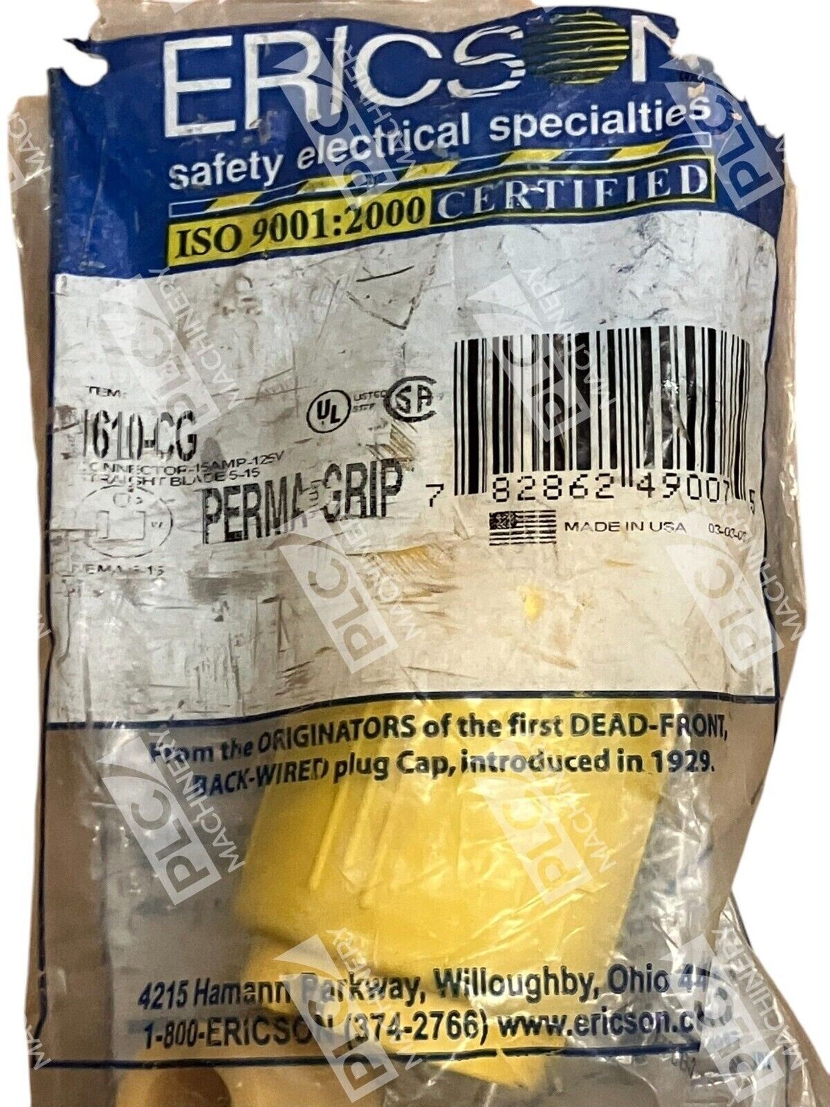 Ericson PermaGrip Connector 15A 125V Straight Blades 5-15 1610-CG - Image 4