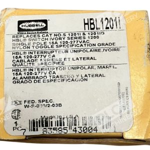 Hubbell 15A 120-277VAC Ivory Series 1200 Switch HBL1201I